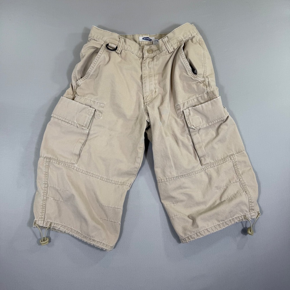 Vintage Old Navy Cargo Shorts Mens 30 Khaki Capris Utility Gorpcore Y2K Skater